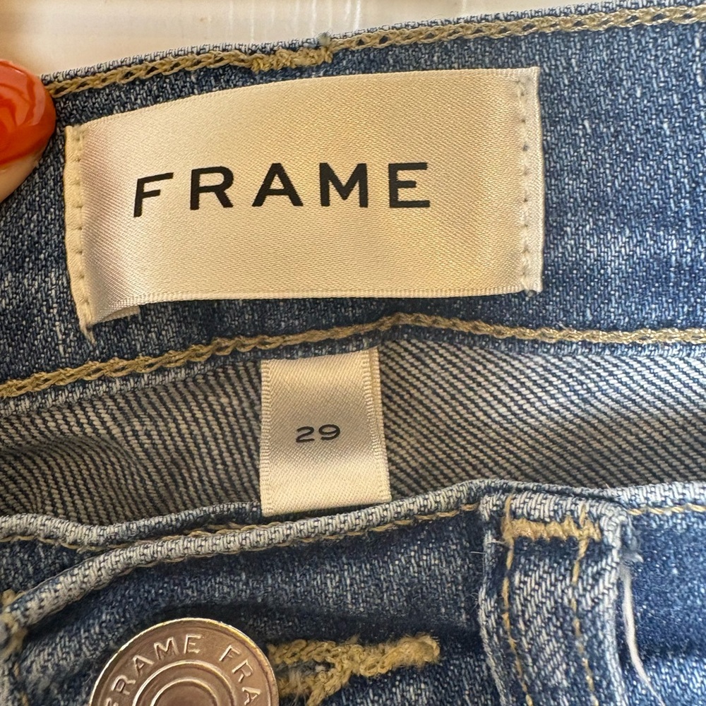 Frame Le Garçon Blue Lucerne Slim Boyfriend Ankle Jeans Clean Minimalist Size 29 - Picture 6 of 9